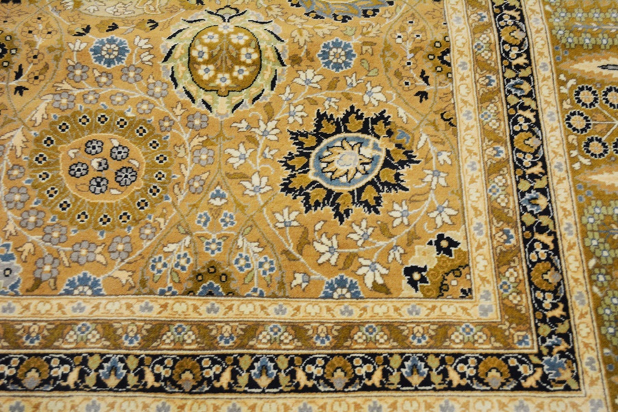 Jerry Aziz Perisan Hand-Knotted Dark Khaki Wool Area Rug