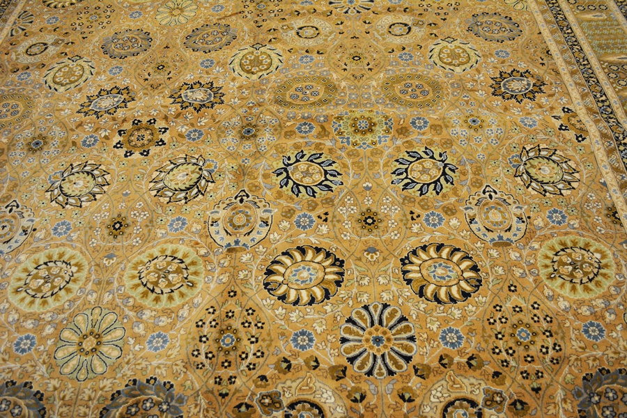 Jerry Aziz Perisan Hand-Knotted Dark Khaki Wool Area Rug