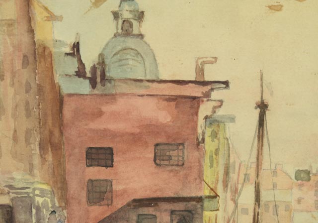 B. Brunelle Watercolor Painting of Harbor
