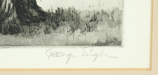 George Engle Signed Aquatint Etching "Scottie"