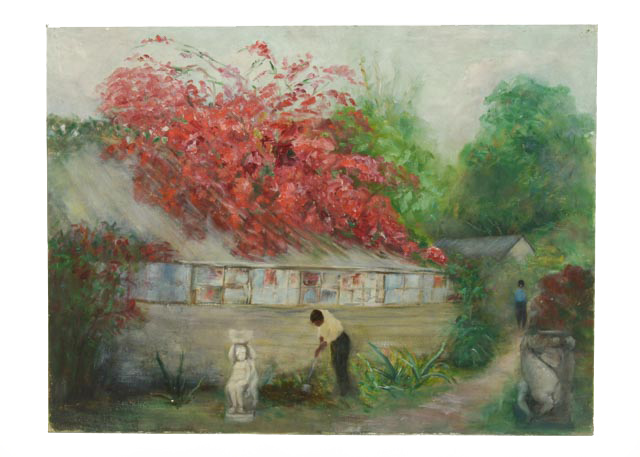 Dora McCollister Oil on Board "Royal Palm Gardens"