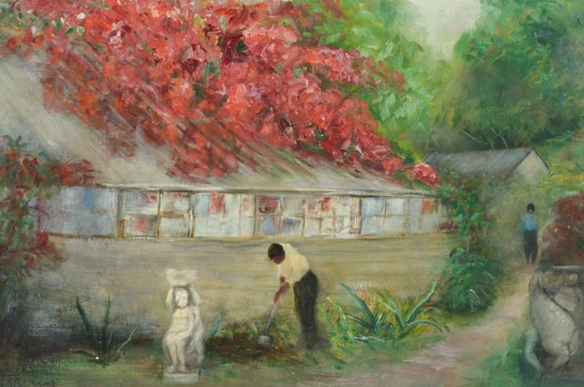 Dora McCollister Oil on Board "Royal Palm Gardens"