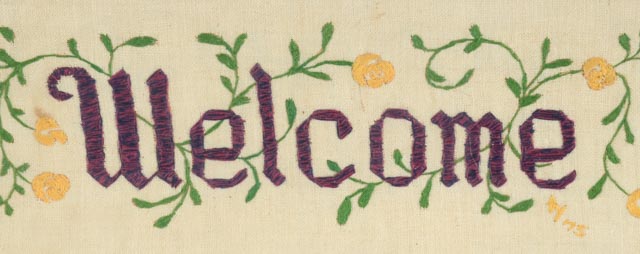 Vintage "Welcome" Needlepoint