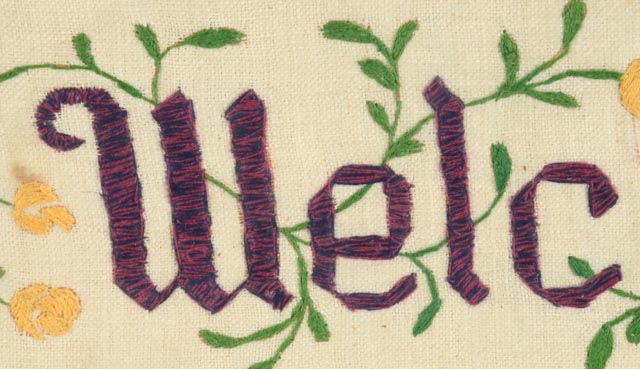 Vintage "Welcome" Needlepoint