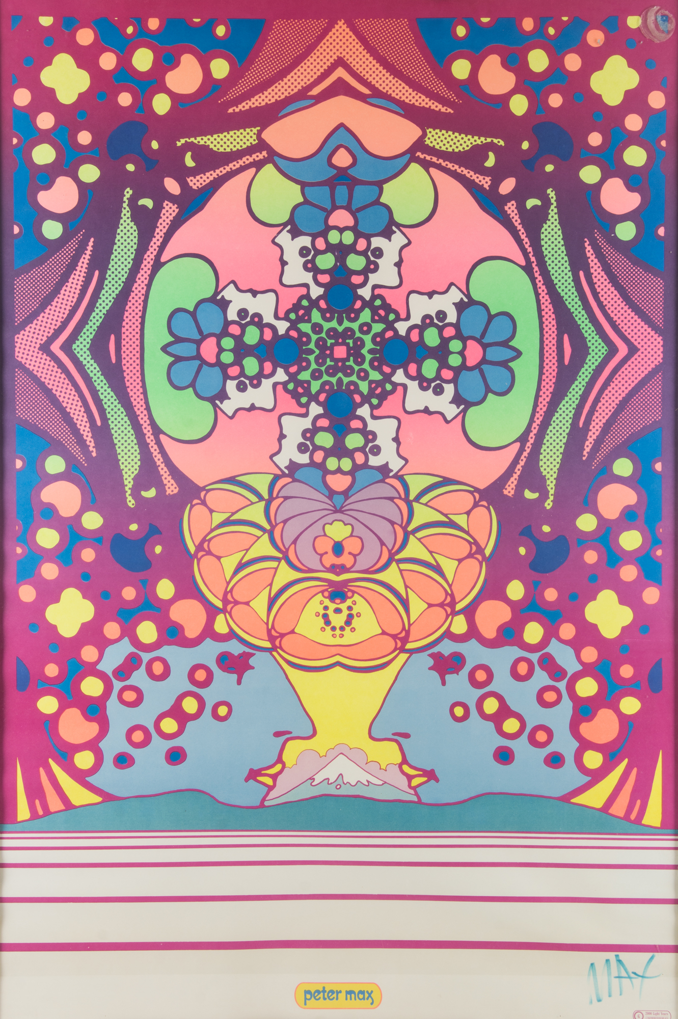 Peter Max Signed and Framed Poster "2000 Light Years"