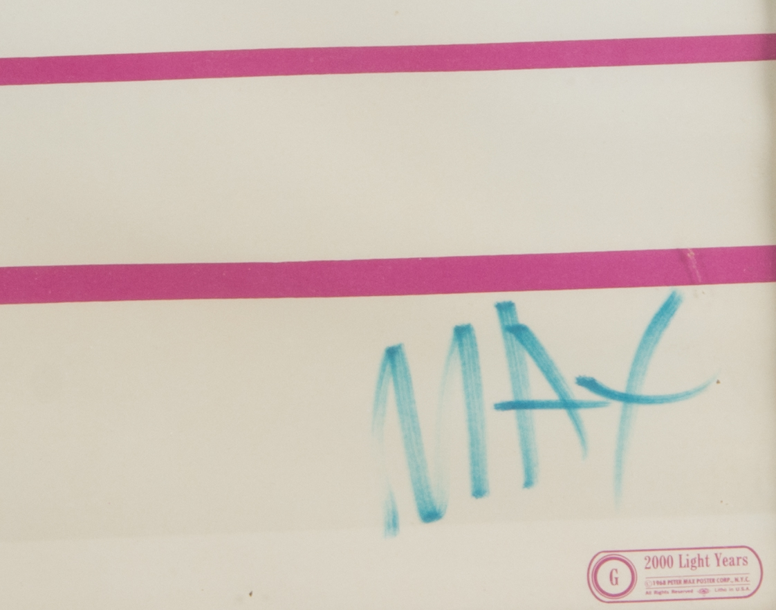 Peter Max Signed and Framed Poster "2000 Light Years"