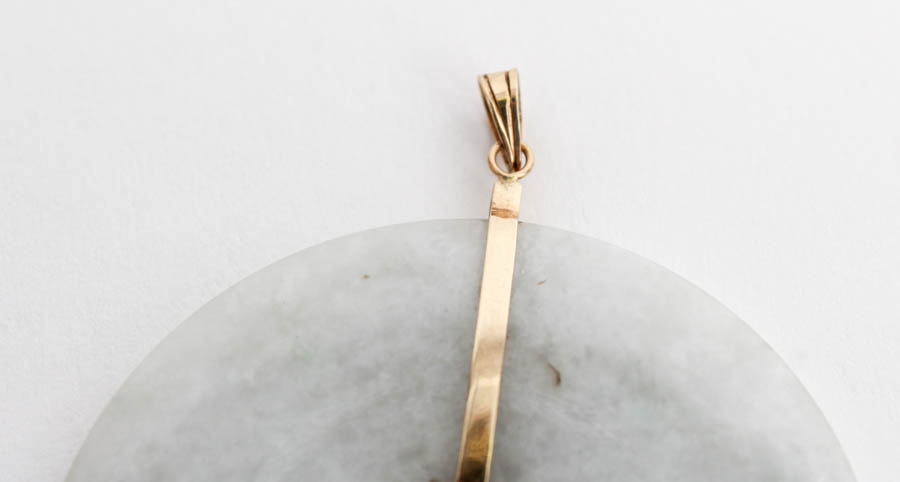 Jadeite and 14K Gold Pendant