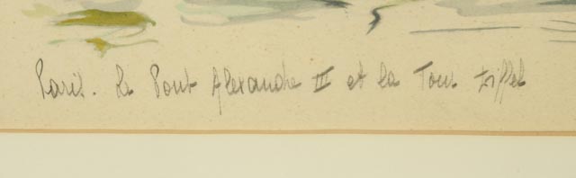 Pair of Janicotte Hand-Colored Stone Lithographs of Paris