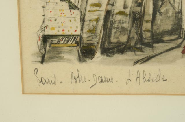 Pair of Janicotte Hand-Colored Stone Lithographs of Paris