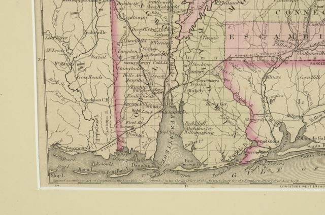 1866 J.H. Colton Map of Alabama