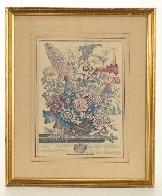 Pair of Robert Furber "12 Months of Flowers" Offset Lithographs