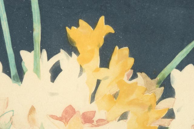 Gary Alan Bukovnik Aquatint Etching "Fresia in a Red Vase"