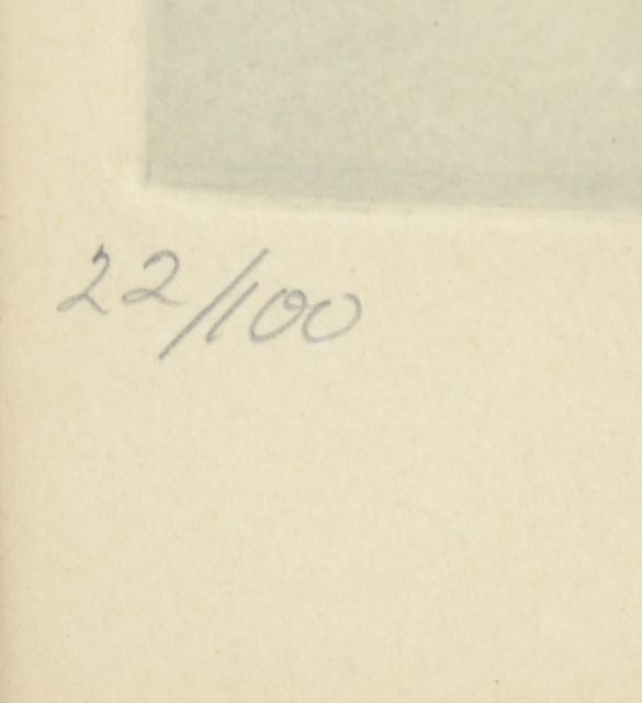 Gary Alan Bukovnik Aquatint Etching "Fresia in a Red Vase"