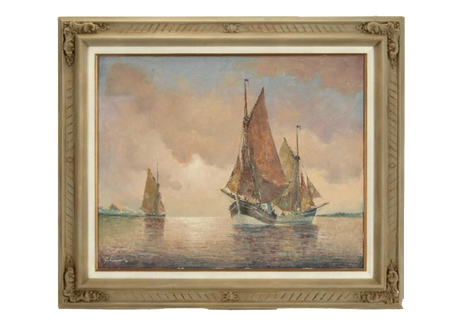 Franz Ambrasath Original Oil on Canvas Seascape