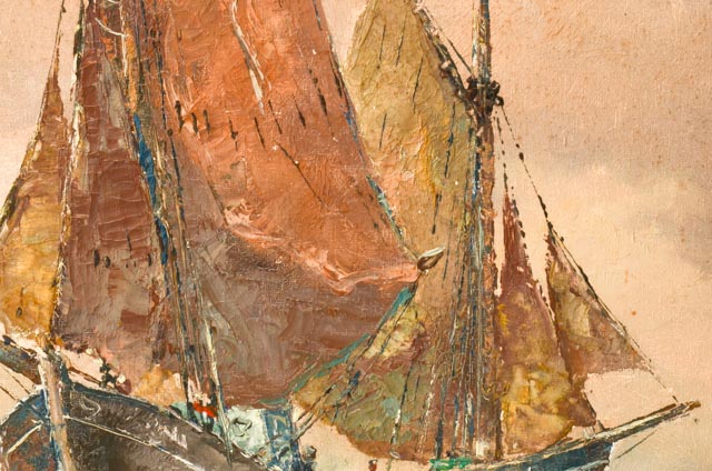 Franz Ambrasath Original Oil on Canvas Seascape