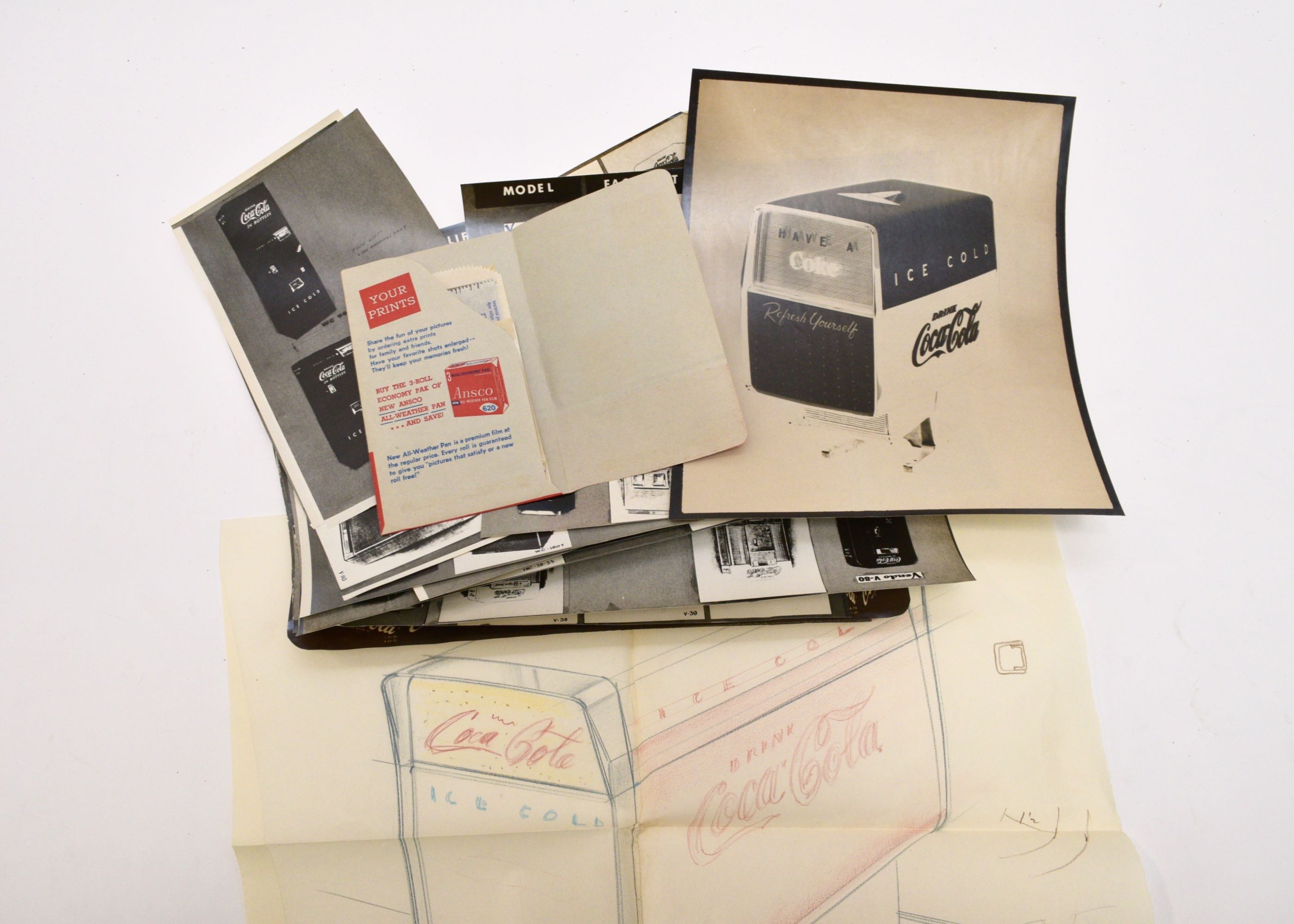 Coca-Cola Art Collection with Original Ribbon Sketches