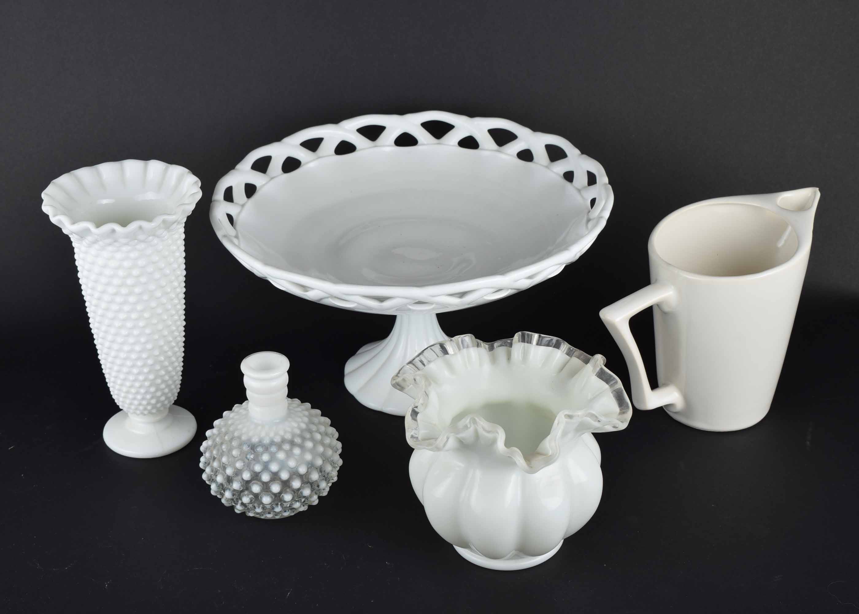 Vintage Fenton Milk Glass and White Ceramic Assortment