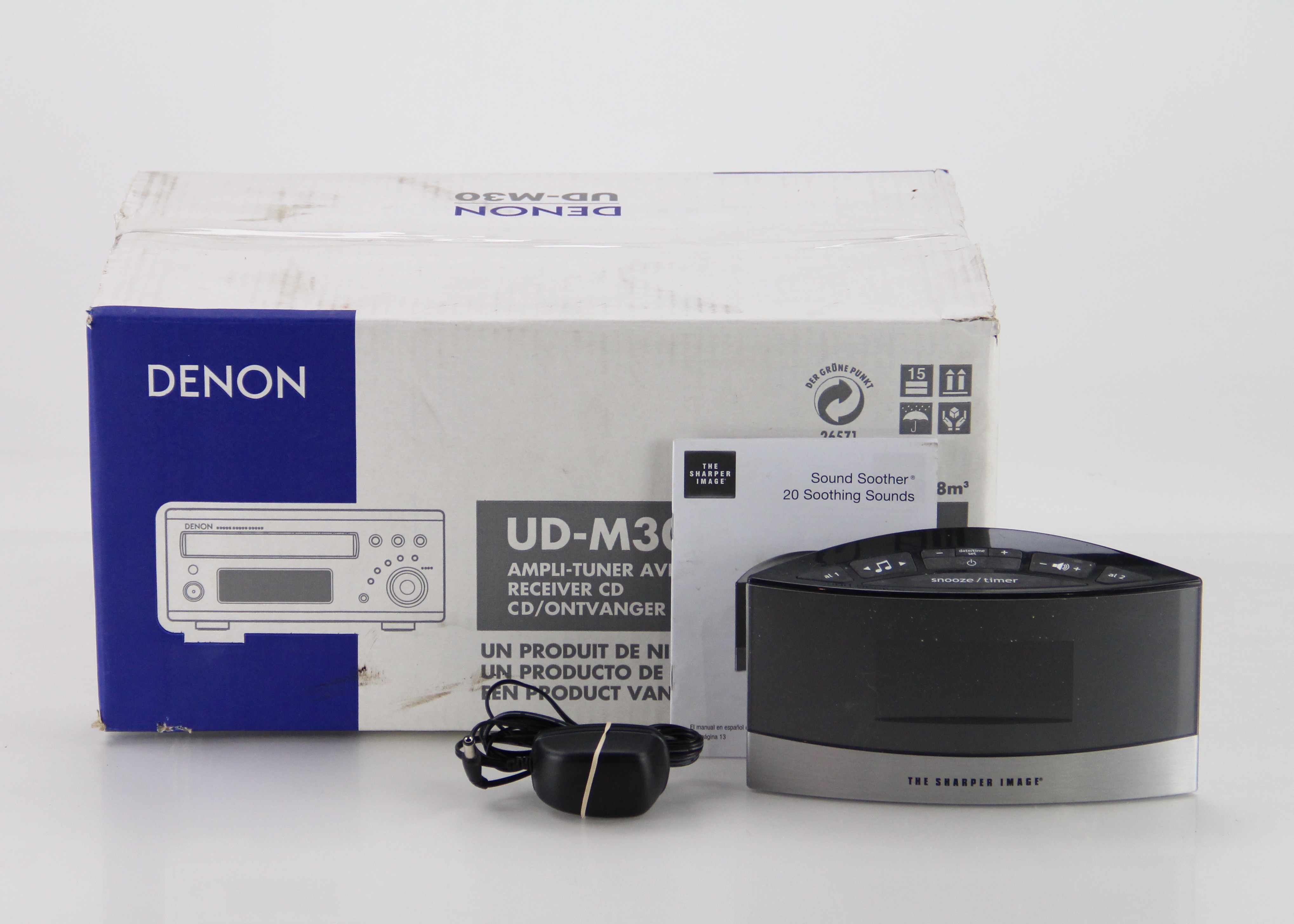 Denon UD-M30 CD Receiver and Sharper Image Alarm Clock