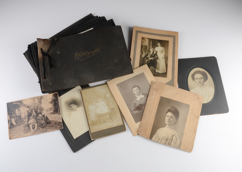 Antique Photo Album with Miscellaneous Portraits