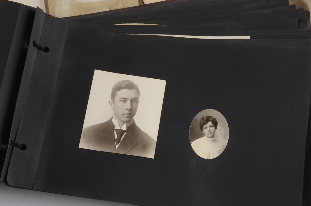 Antique Photo Album with Miscellaneous Portraits