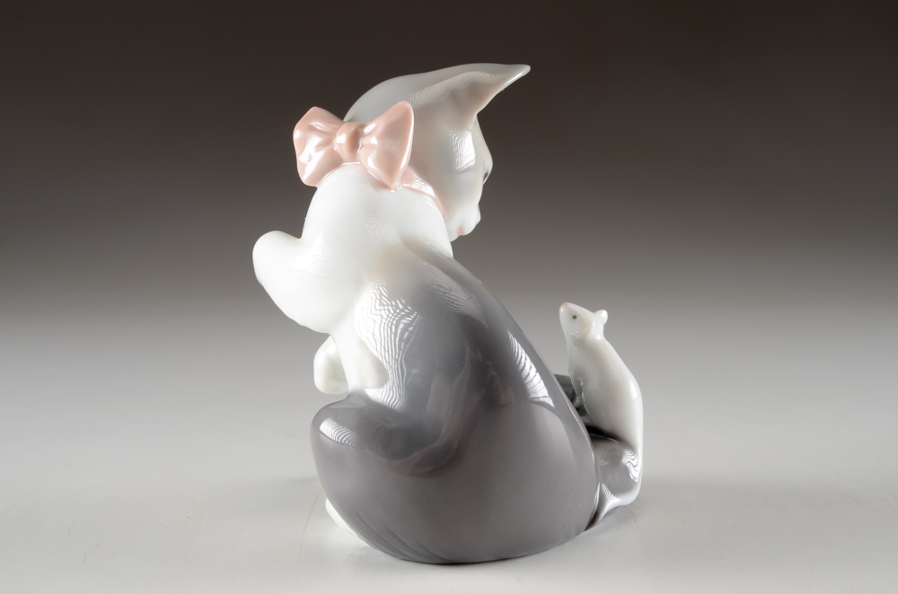 Lladro "Cat and Mouse" Porcelain Figurine