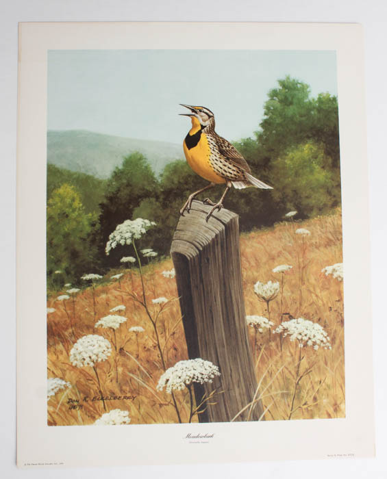 Signed Don Richard Eckelberry "Meadowlark" Print