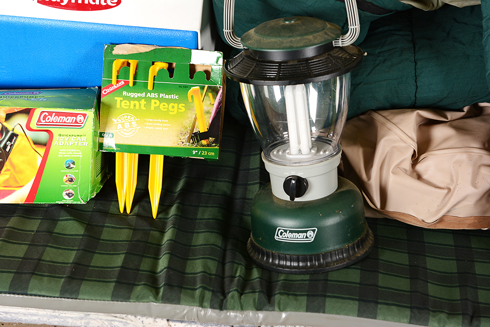 Cot, Sleeping Bags and Other Camping Supplies