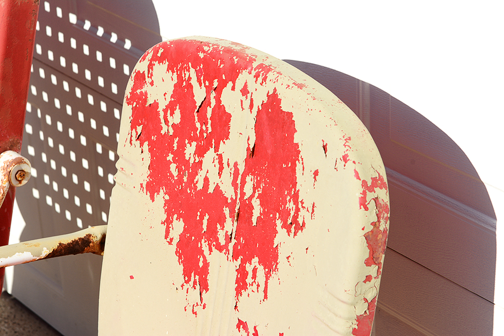 Distressed Red and White Patio Chairs