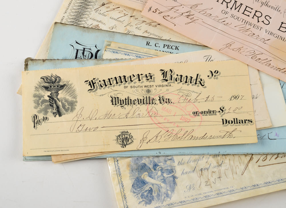 Grouping of Antique Checks