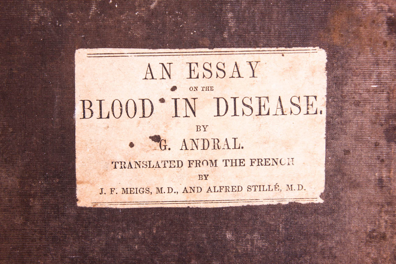 Antique Hardcover "Pathological Hematology" by G. Andral, 1844