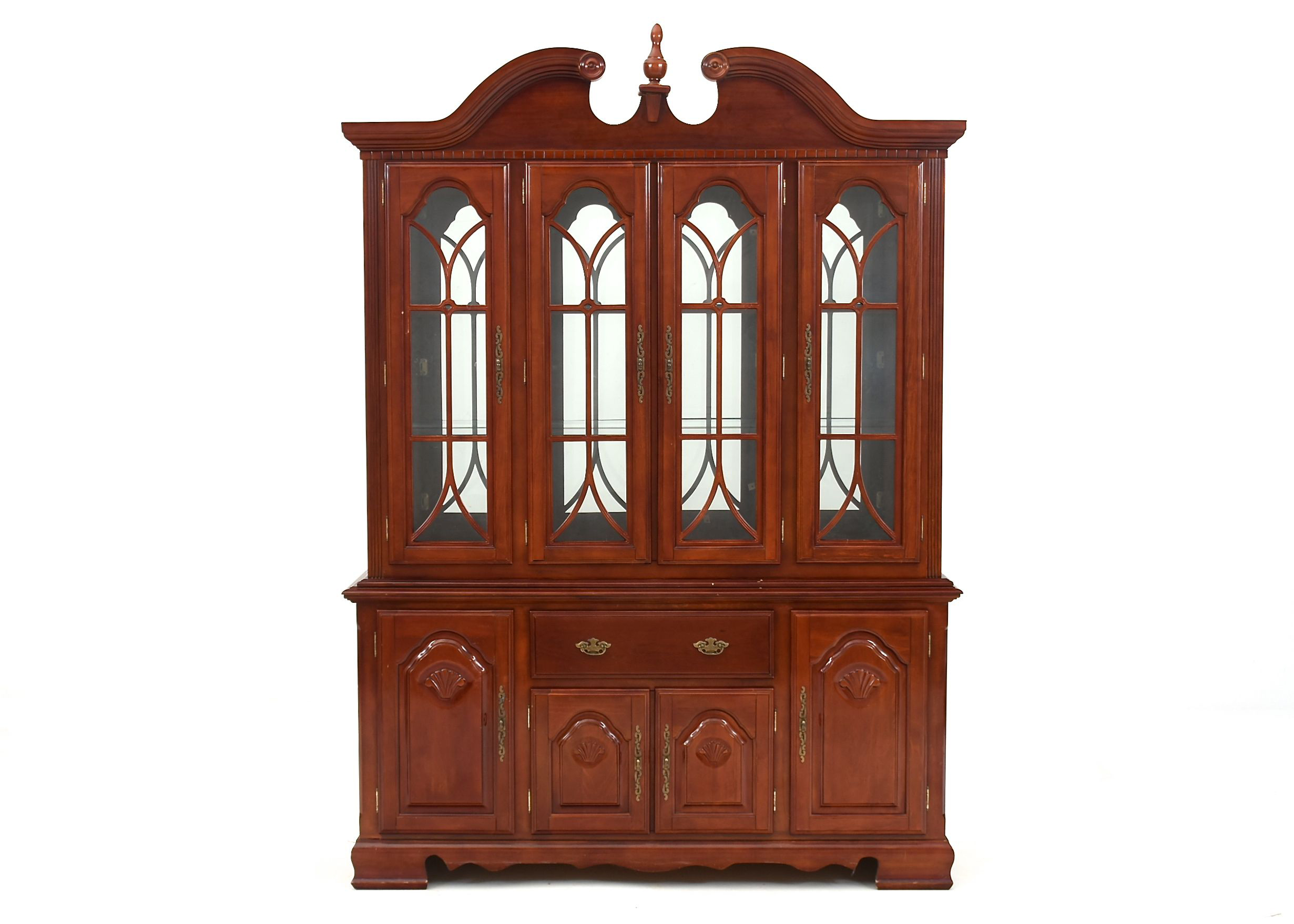 Queen Anne Style Cherry China Cabinet