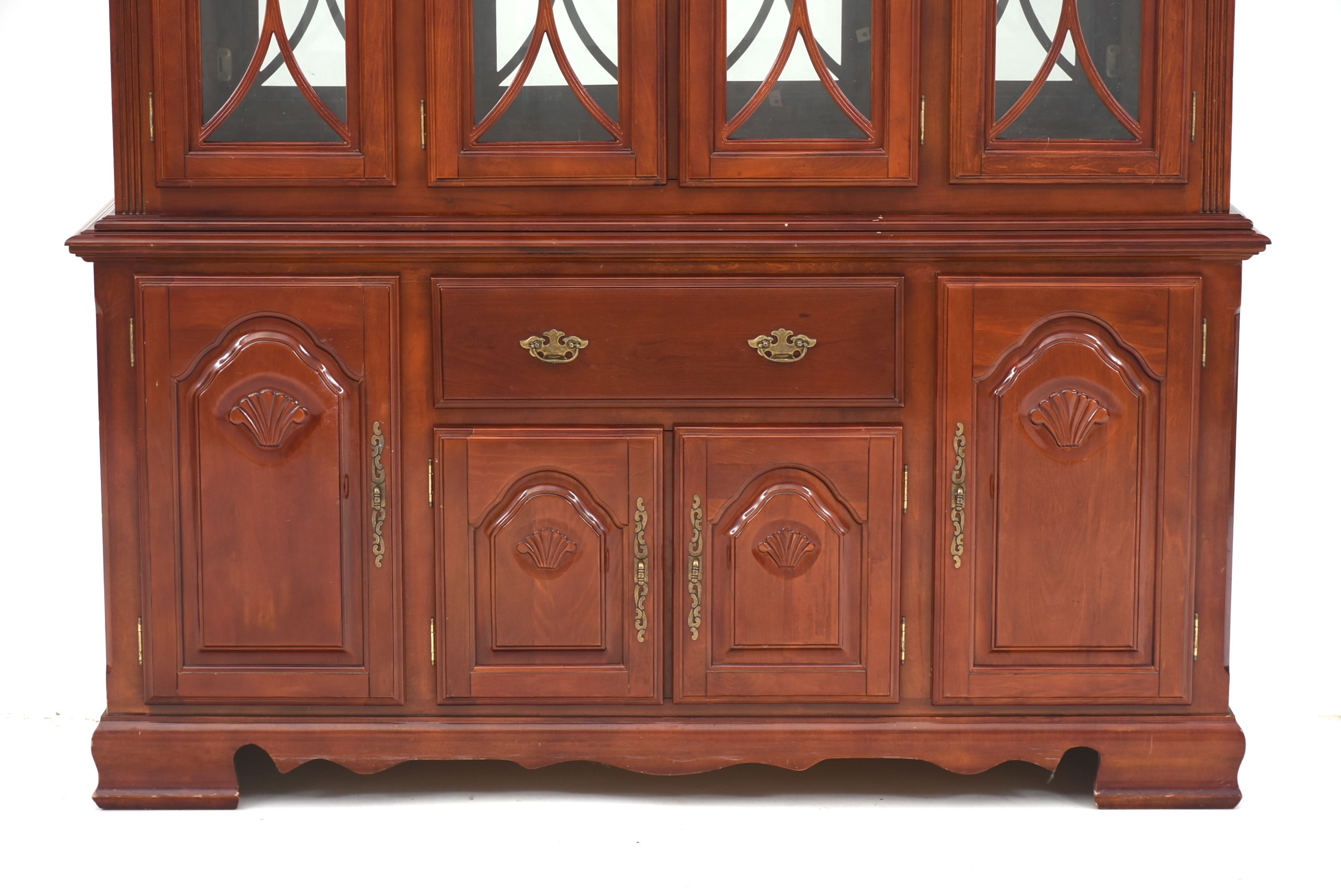 Queen Anne Style Cherry China Cabinet