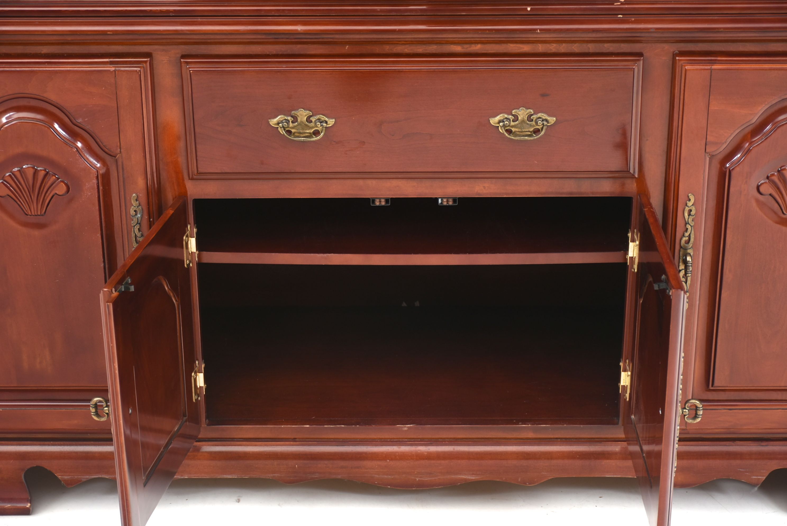 Queen Anne Style Cherry China Cabinet