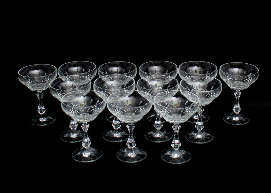Group of Crystal Cordial Glasses