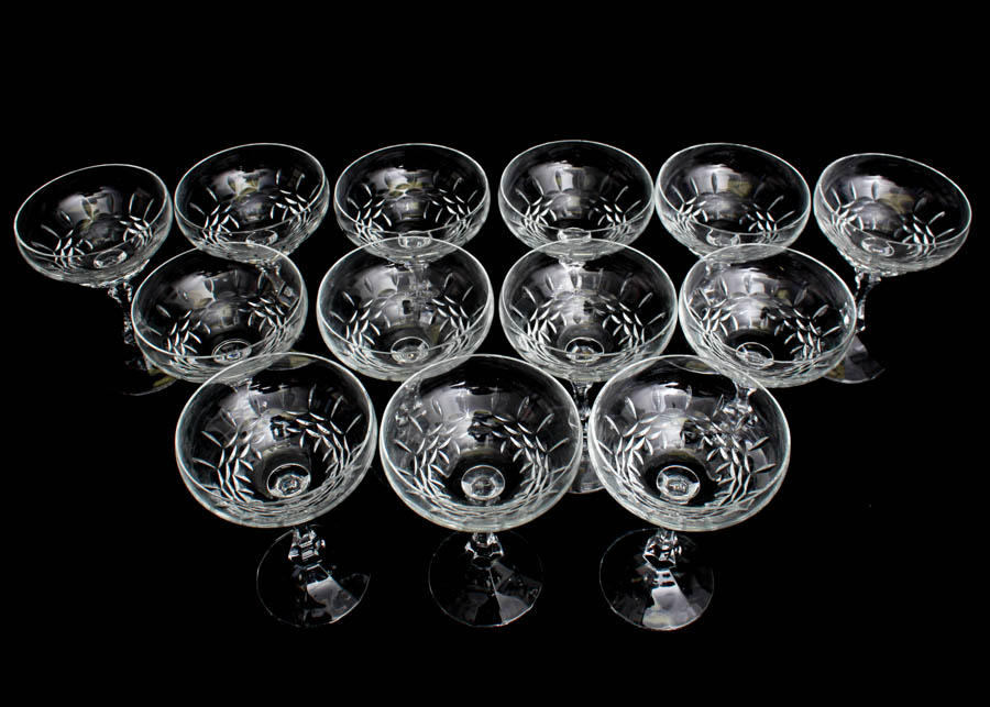 Group of Crystal Cordial Glasses