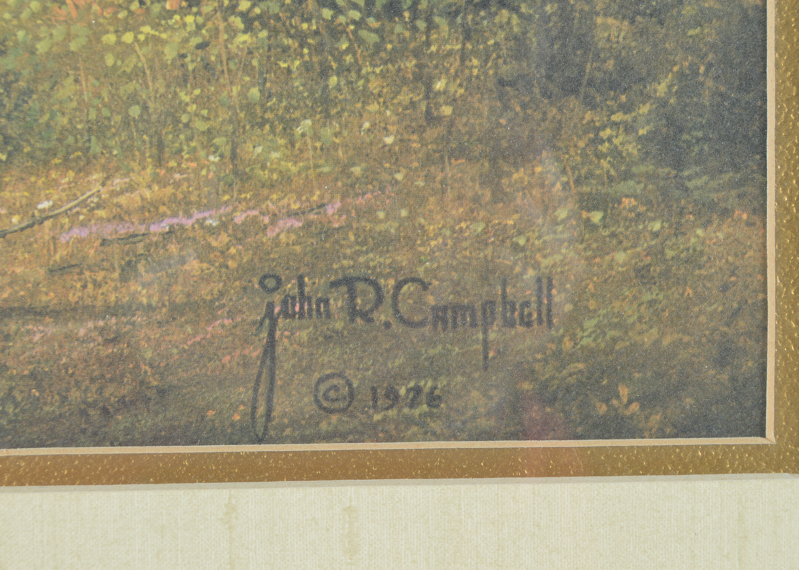 Framed Offset Lithograph by John R. Campbell