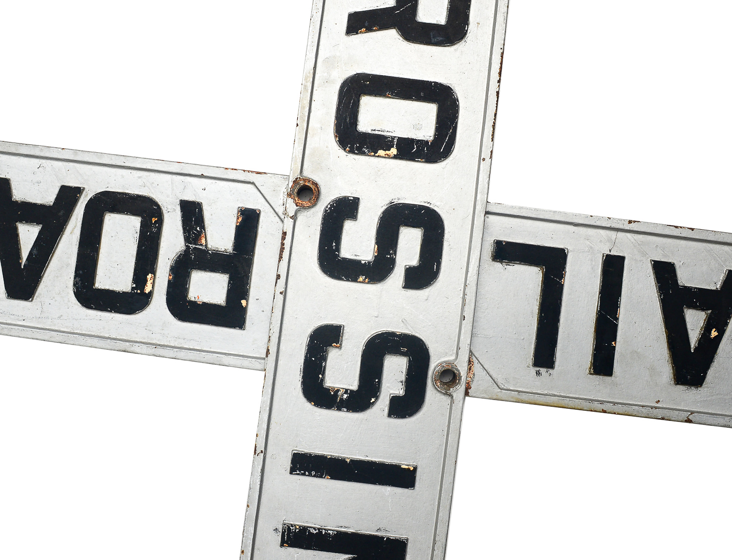 Authentic Vintage Cast Iron Railroad Crossing Signs