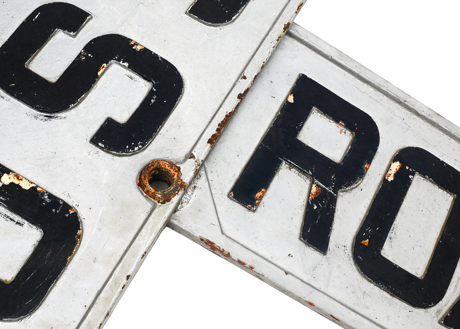 Authentic Vintage Cast Iron Railroad Crossing Signs