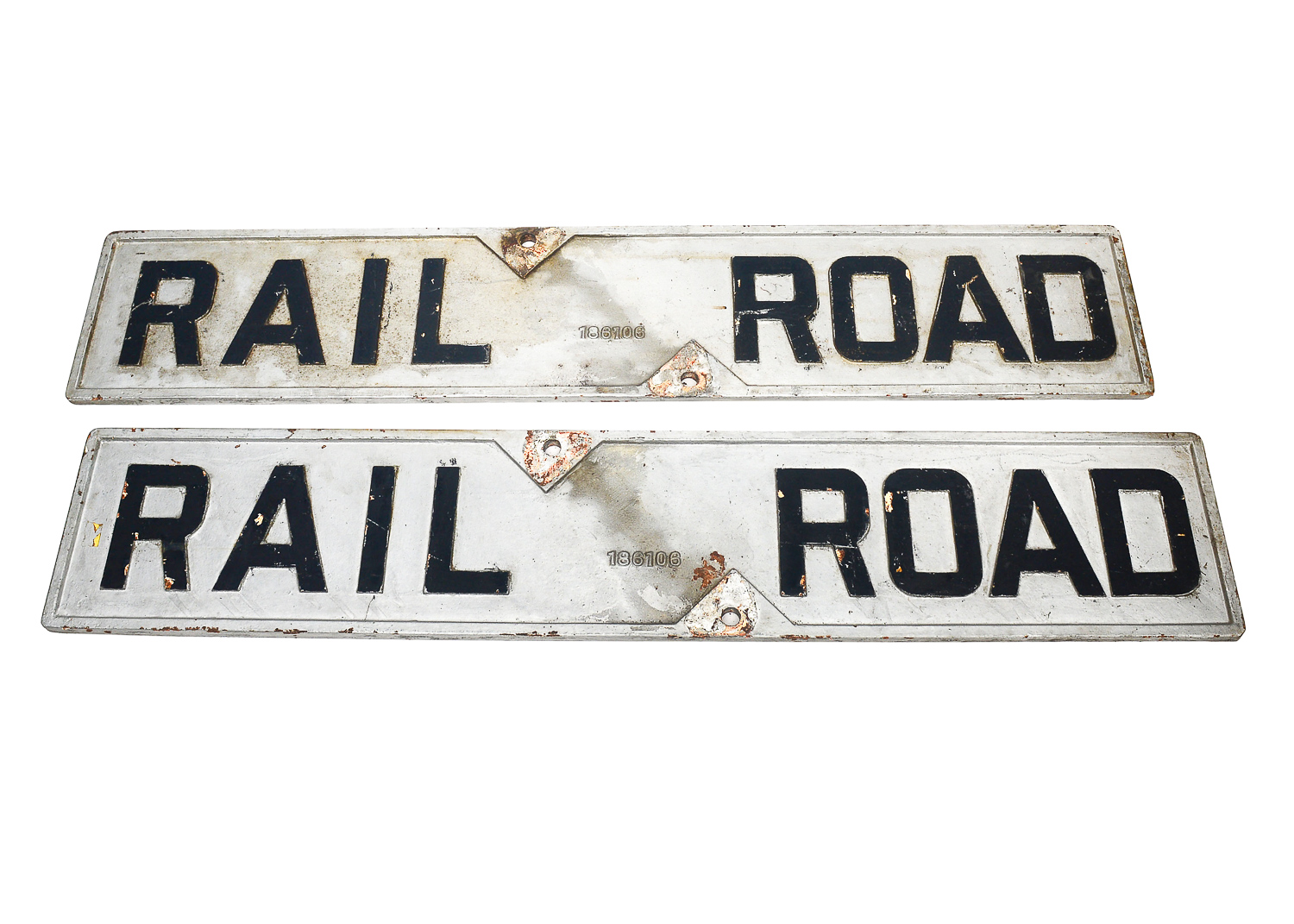 Authentic Vintage Cast Iron Railroad Crossing Signs