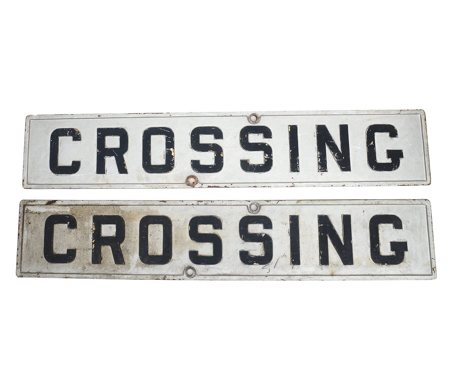Authentic Vintage Cast Iron Railroad Crossing Signs