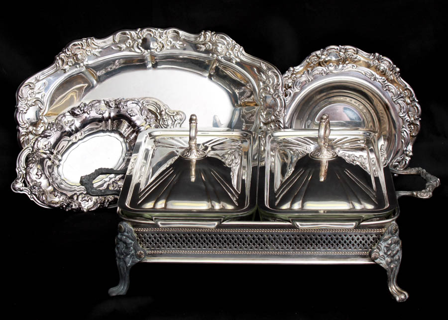 Assortment of Silver Plate Serving Pieces