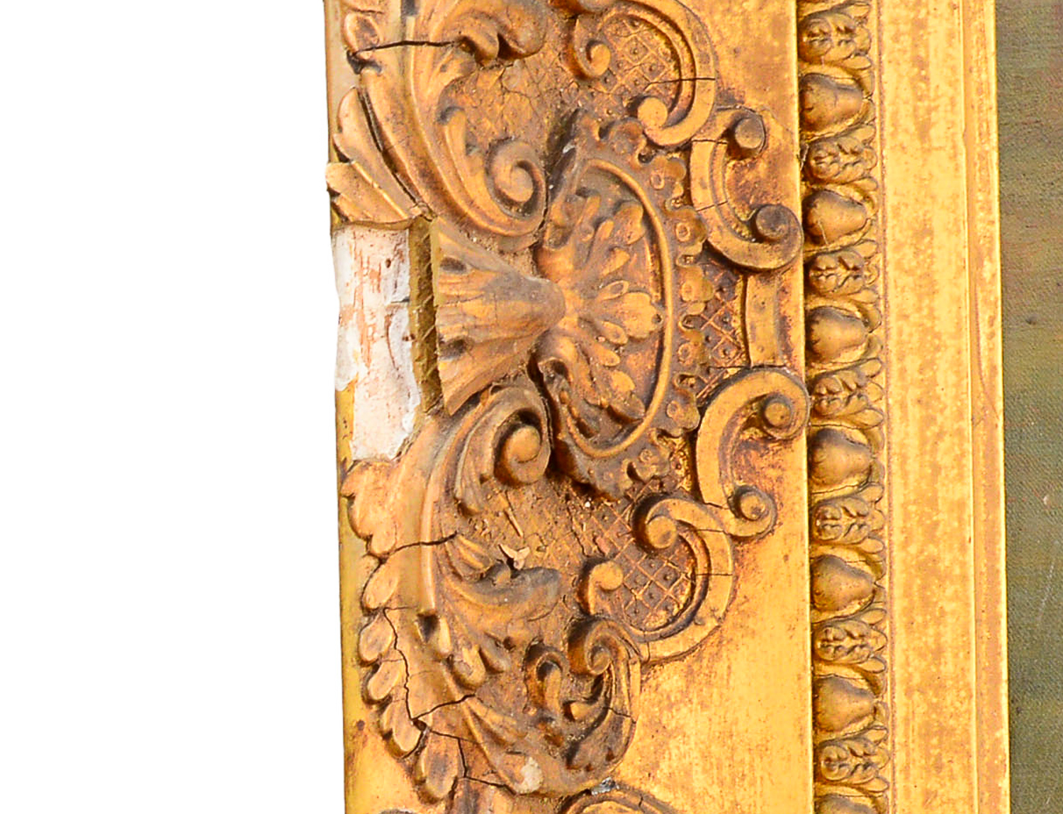 Large 8.5' Antique Portrait of Sir Christopher Wren Oil on Canvas