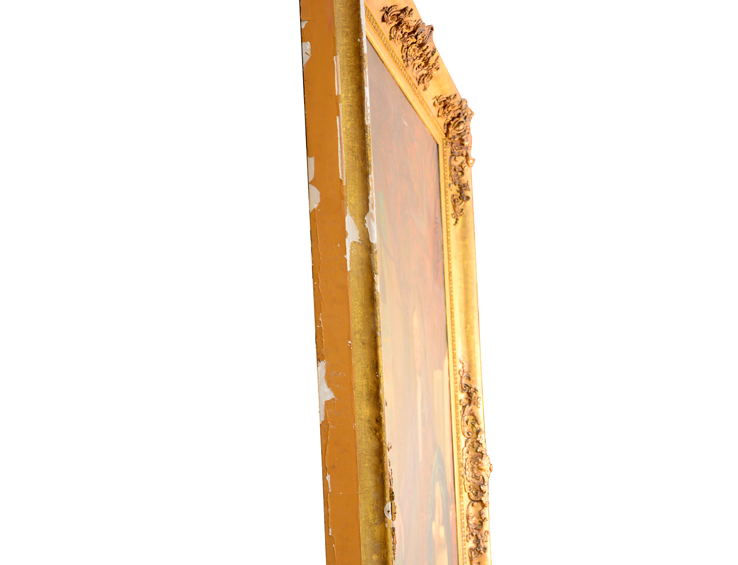 Large 8.5' Antique Portrait of Sir Christopher Wren Oil on Canvas