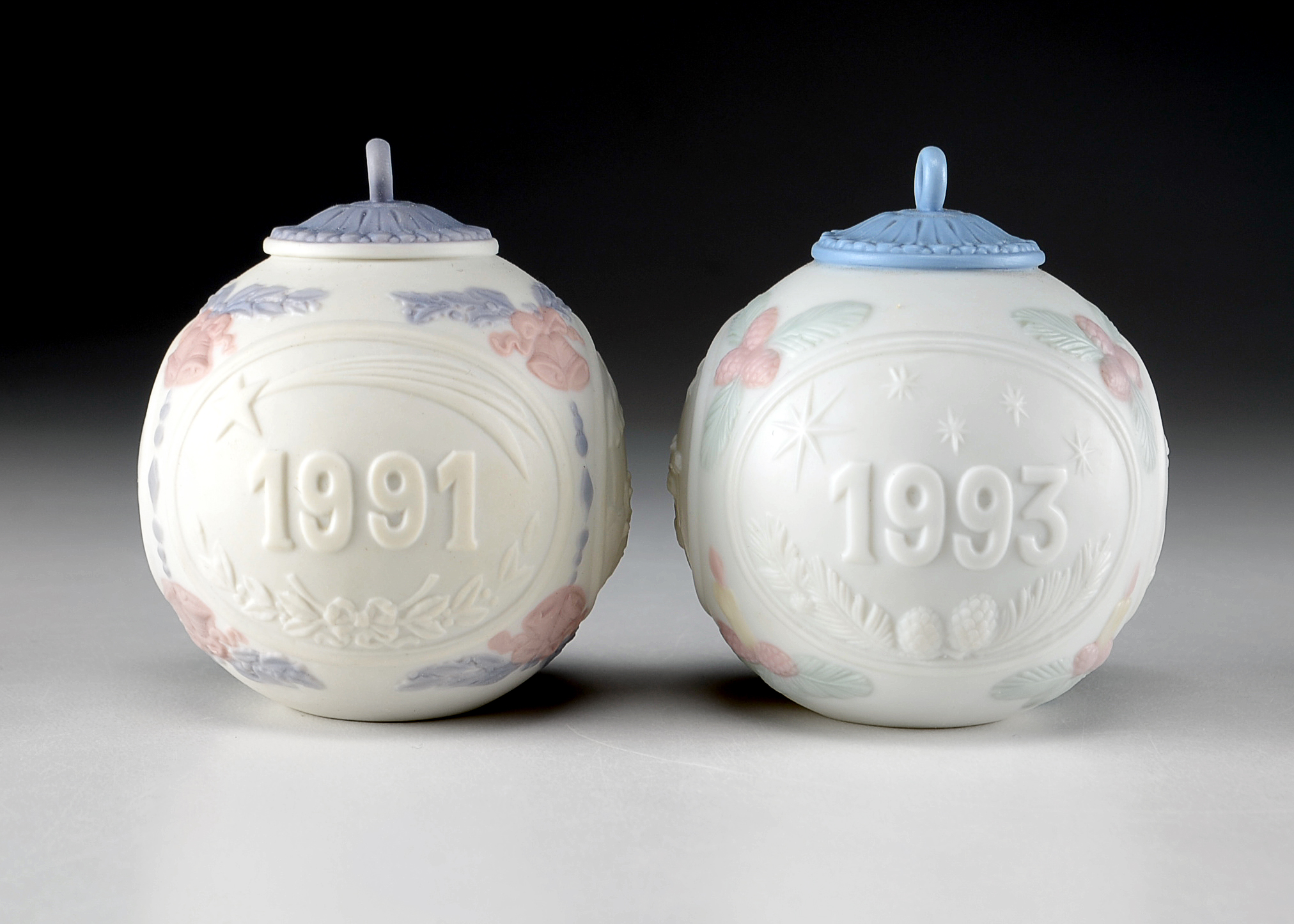 Two Lladro Porcelain Christmas Ornaments