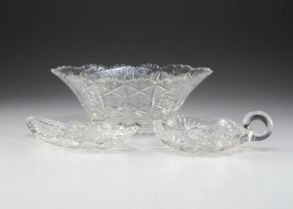 Three Pieces of Brilliant-Cut Glass