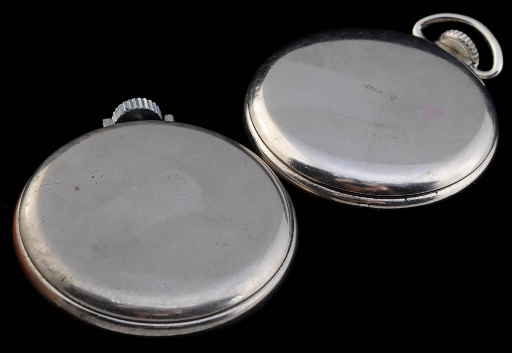 Two Nickel Silver Plated Pocket Watches