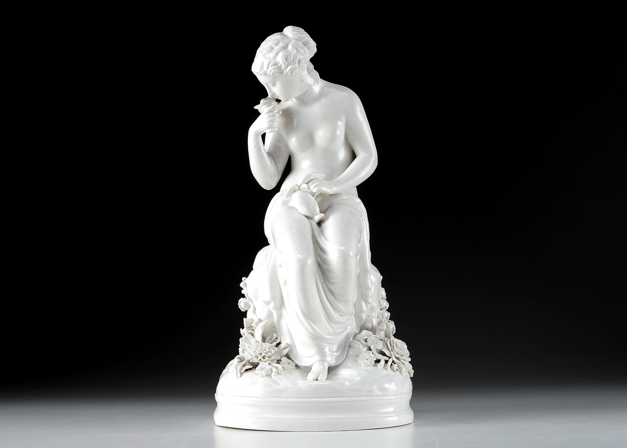 Antique German Parian Porcelain Nude Woman Figurine