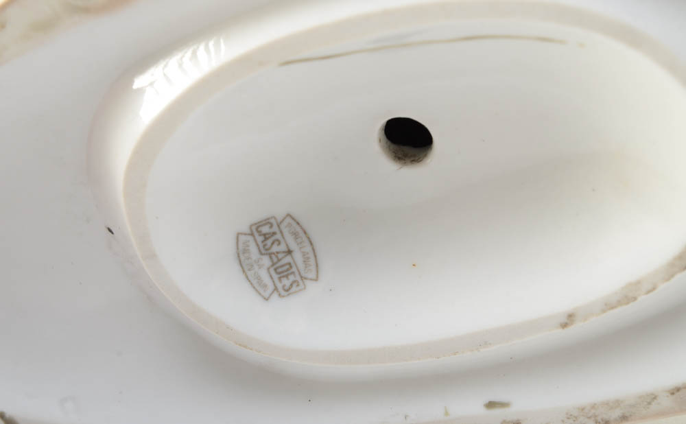 Large Casades Porcelain Horse and Rider Figurine