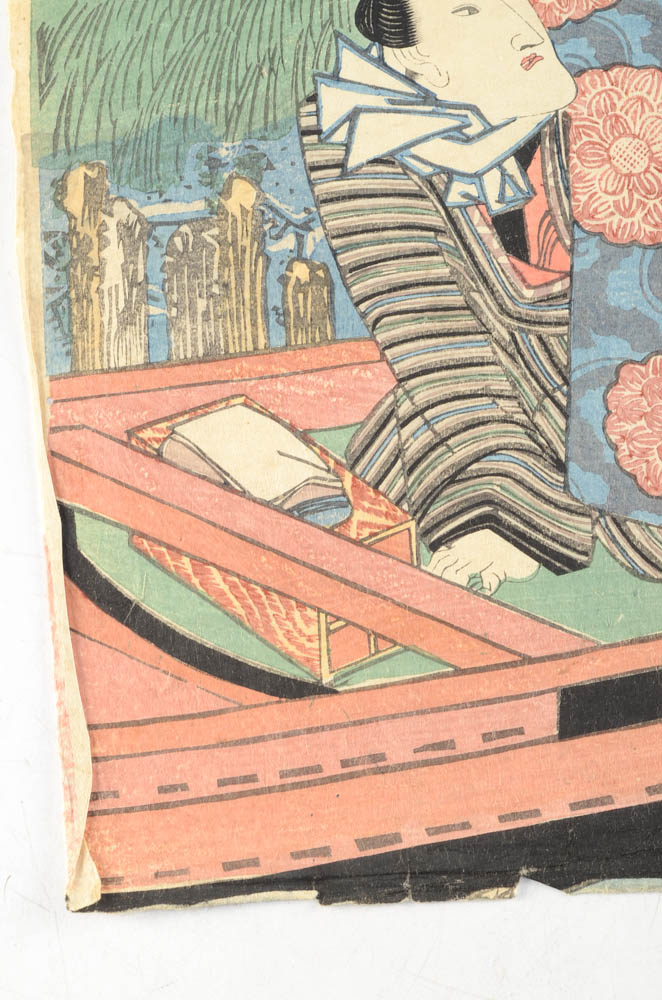 Pair of 19th Century Utagawa Kunisada Japanese Woodblock Prints