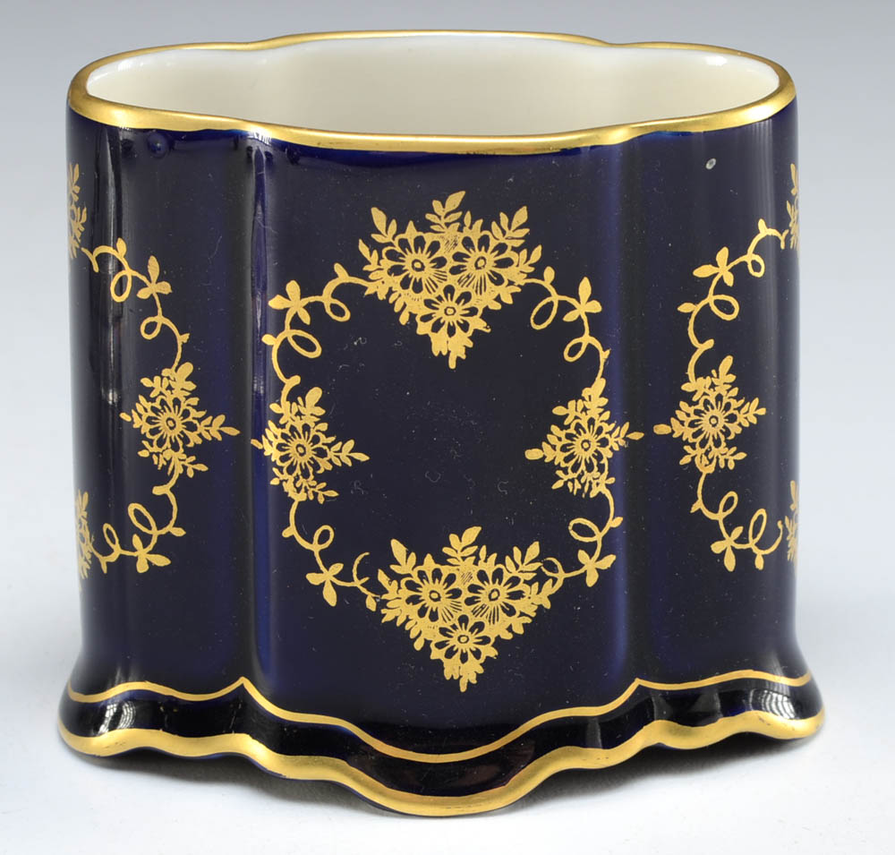 Three Piece Porcelain Cigarette Set and Leaf Dish